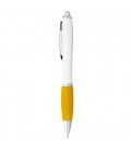 Bílé kuličkové pero Nash s barevným úchopem