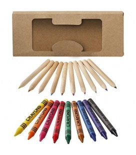 Lucky 19-piece coloured pencil and crayon setLucky 19-piece coloured pencil and crayon set Bullet