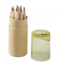 Hef 12-piece coloured pencil set with sharpener