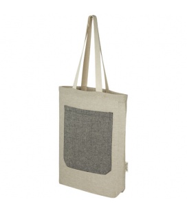 Pheebs 150 g/m2 recycled cotton tote bag with front pocket 9L